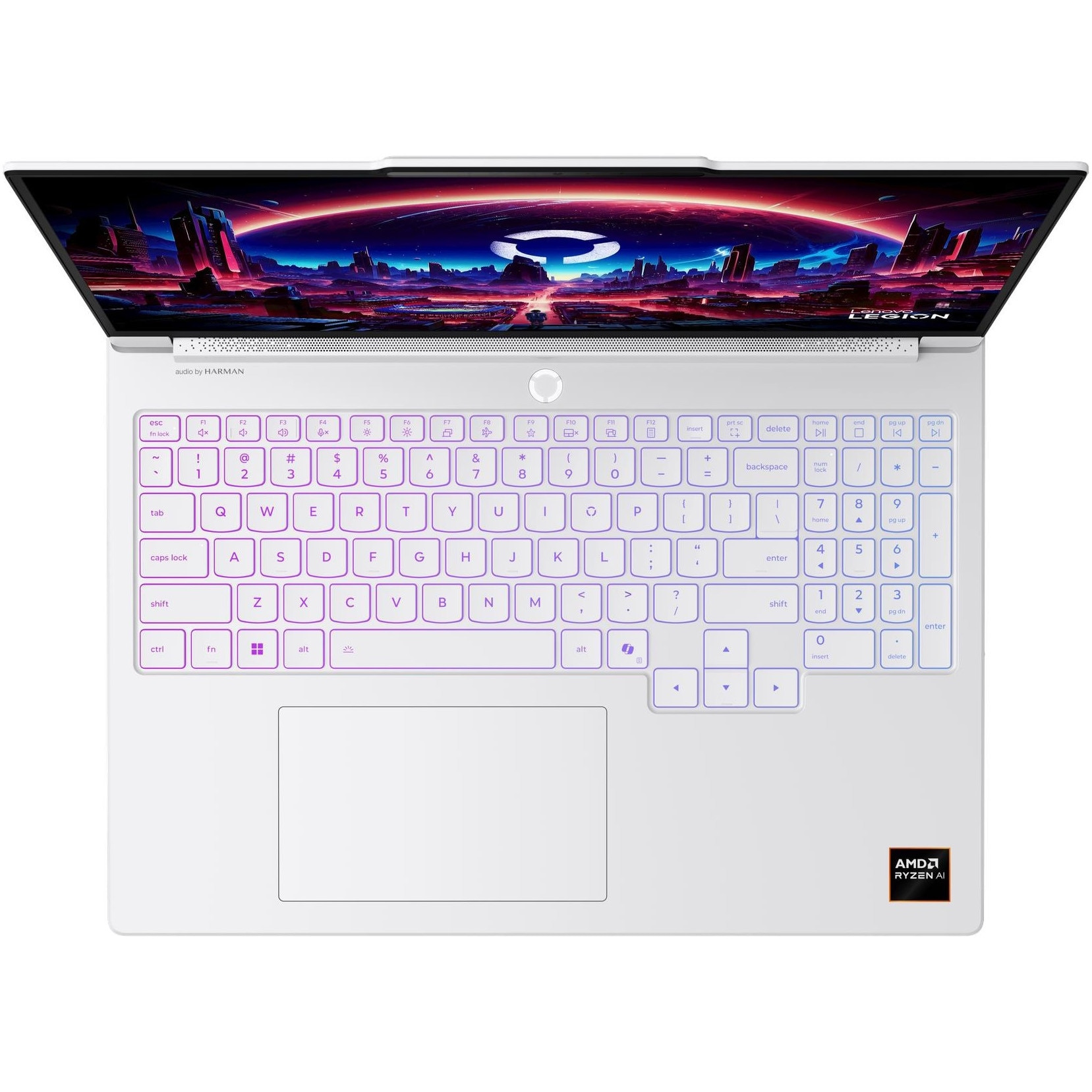 Laptop Gaming Lenovo Legion 7 16AGP11 cu procesor AMD Ryzen™ AI 9 HX 470 pana la 5.2GHz, 16" WQXGA, OLED, 32GB LPDDR5x, 1TB SSD, NVIDIA GeForce RTX™ 5060 8GB GDDR7, NO OS, Glacier White, 3Y Premium Care