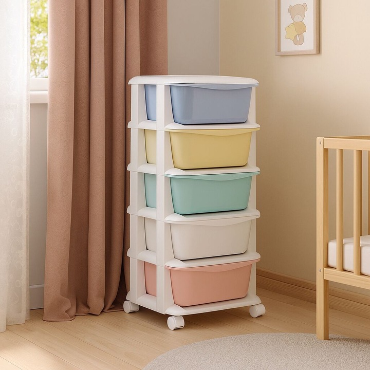 Ha0213 gurulós mobil szekrény 5 fiókkal