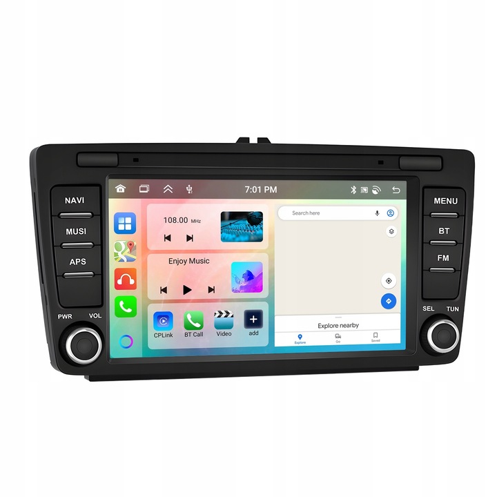 Автомобилно радио ALLNOEL 2 DIN Android 15, 8'', 6GB RAM, камера за задно виждане, за Skoda Octavia II, Roomster, Yeti, Rapid, Superb