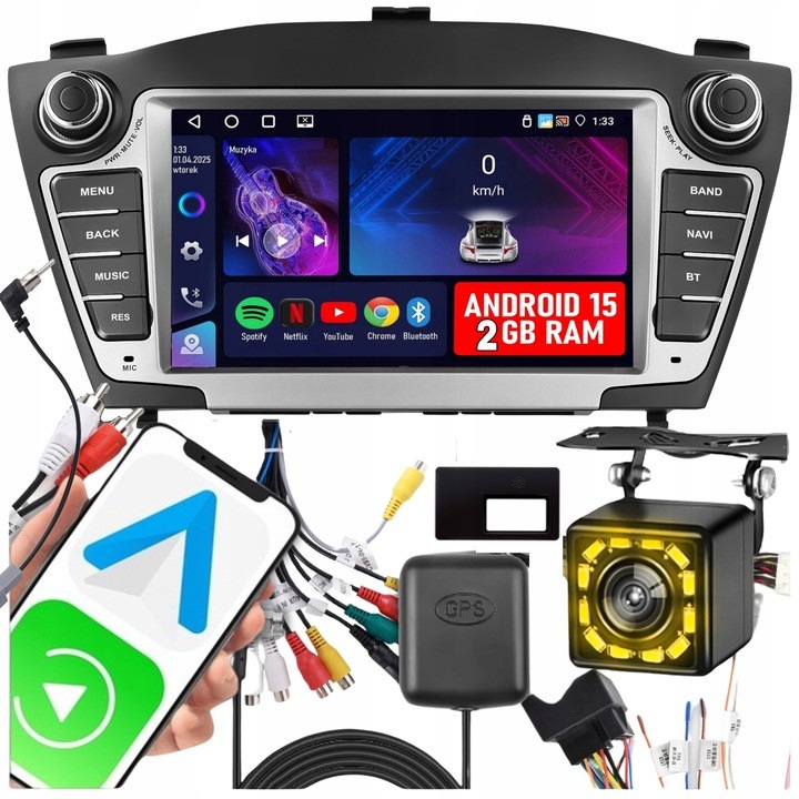 Автомобилно радио ALLNOEL 2 DIN, Android 15, 2 GB RAM, камера за заден ход, 7", многоцветно