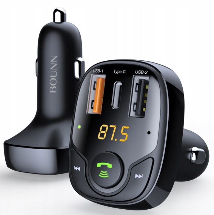 Bluetooth FM adó BOUNN, 3 USB port, mikrofon, 12-24V