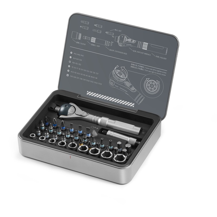 Mova elfordítható fejű racsnis csavarhúzó, 40db, MRSH02