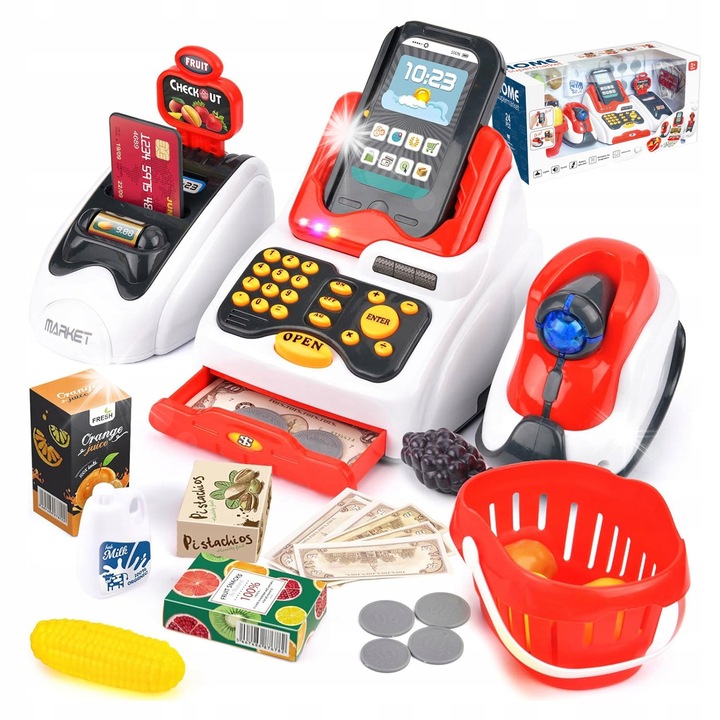 Комплект за игра супермаркет, click4TOYS, интерактивен, с аксесоари, многоцветен, 20x13x13см