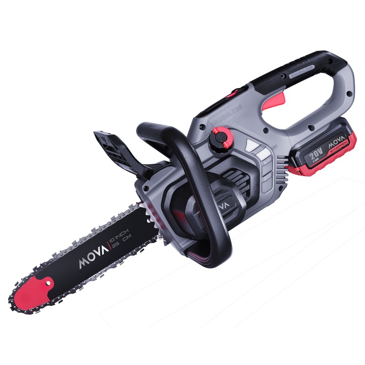 Mova Brushless láncfűrész, 25cm, 20V, 4.0 Ah akkumulátor és töltő, GC210