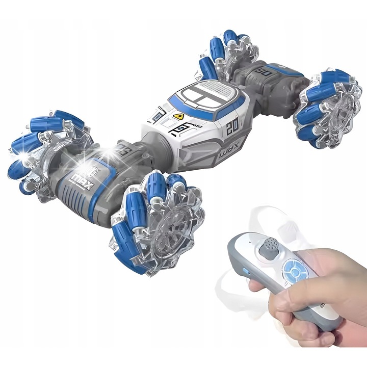 RC AI Követő Kaszkadőr Autó, 35x18x9cm, 360° akrobatika, "Kutyasétáltatás" mód