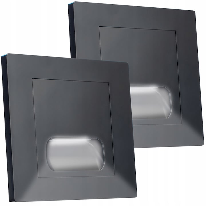 Spoturi scari, Decorya, set 2x iluminare scari LED incastrata, 230V, fi60