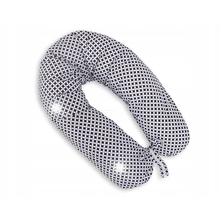 Възглавница за бременни Longer, Bobono, черна мини-розетка, многофункционална, 100% памук