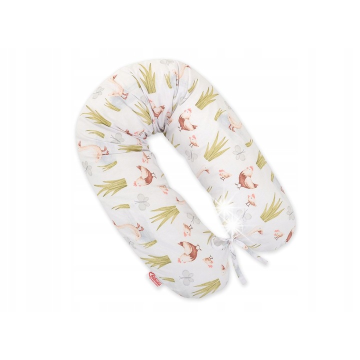 Възглавница за бременни Longer Bobono, мултифункционална, 100% памук, антиалергична, бяла