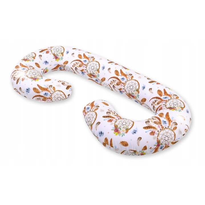 Възглавница за бременни тип C, Bobono, 115x60см, 100% памук, антиалергична