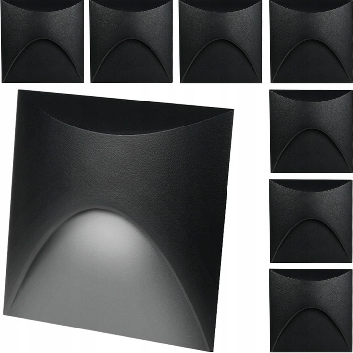 Decorya Spotok, 7x LED lámpa lépcsővilágításhoz, fekete, fi65, 3W