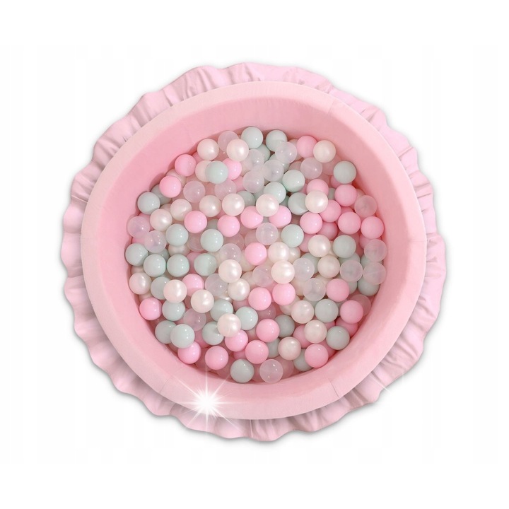Сух басейн с 200 цветни топки, Bobono, розов, 90x40см