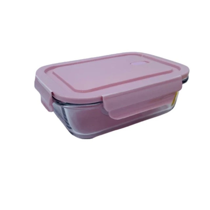 Caserola Sticla pentru Depozitarea Alimentelor cu Capac Plastic Etans, 410 ml