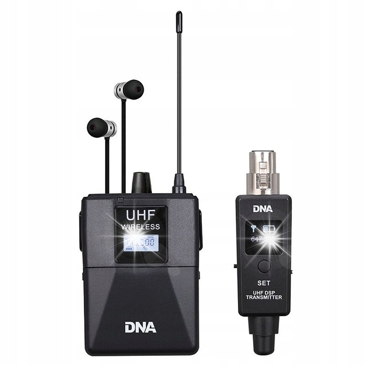 Безжични слушалки DNA IN-EAR GO,, 518-542 MHz, 20 канала, черни