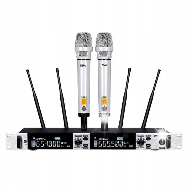 Професионален комплект безжични микрофони DNA PSV 2, 2 микрофона, UHF 518-542 MHz, 8 часа автономна работа, 50-18.000 Hz