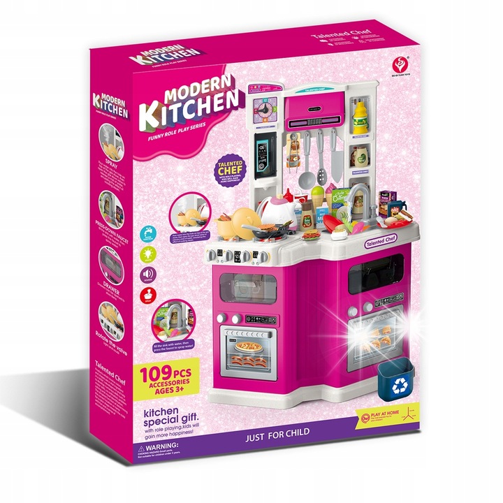 BOUNN gyerek konyhakészlet, oktató, interaktív, többszínű, 109 darab