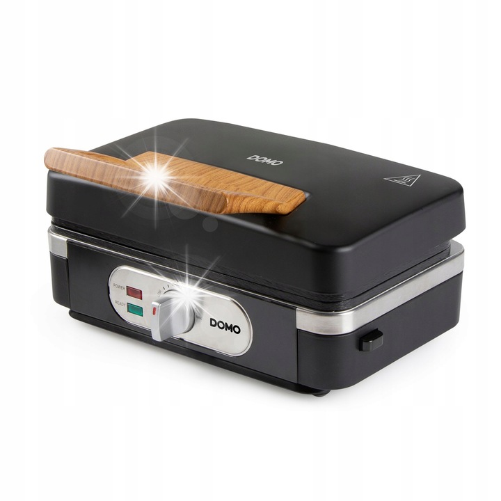 Aparat 3 in 1 Domo, toasty, gofre, grill, negru mat, 21,5x27,2x14,5cm