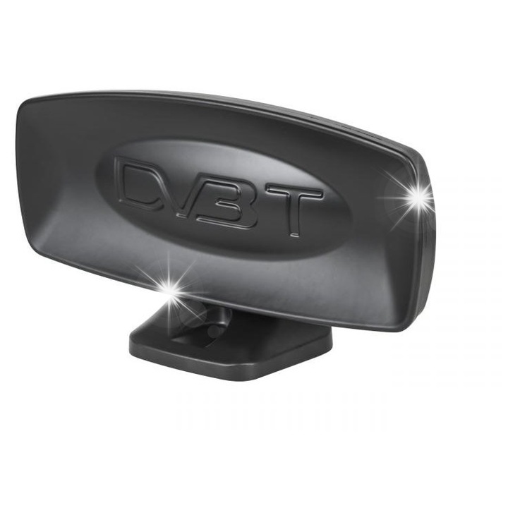 DPM külső digitális TV antenna, 5-862 MHz, 32 dB, fekete, 12V tápegységgel, komplett készlet