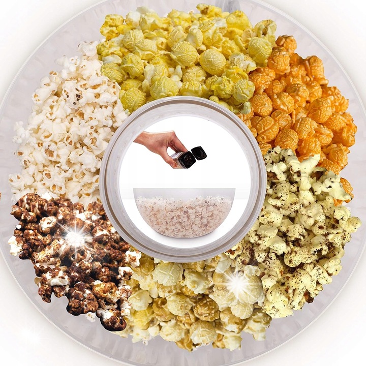 Masina de popcorn Duronic POP50, 1200 W, fara ulei, cu bol detasabil, alb