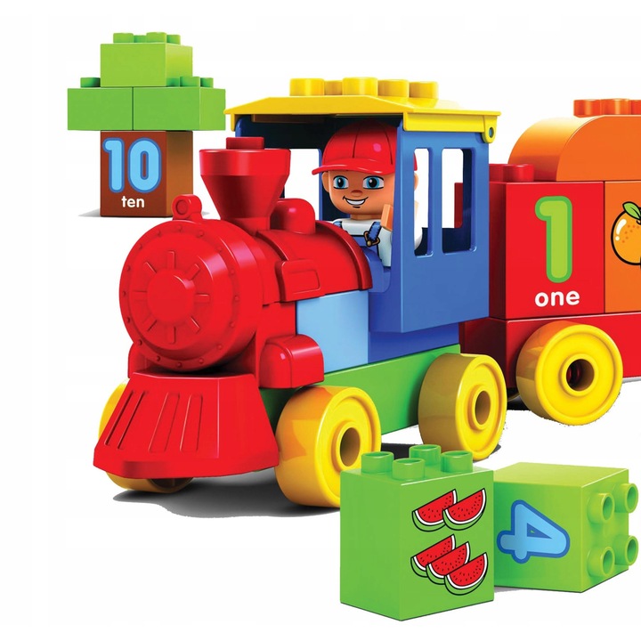 Set de constructie BOUNN, 65 elemente, pociag, plastic, pentru copii de la 3 ani