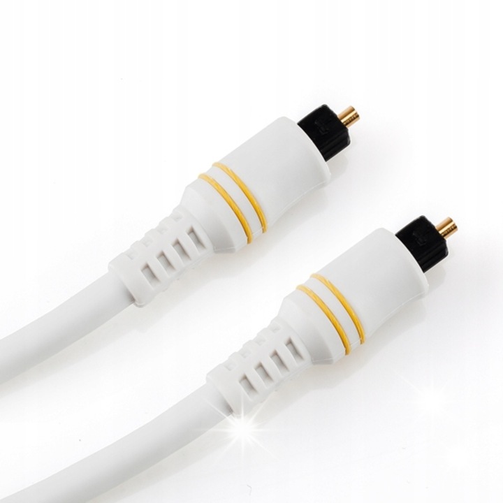 Оптичен кабел Toslink Eagle Cable 0,75м, бял, PVC изолация, TosLink конектори