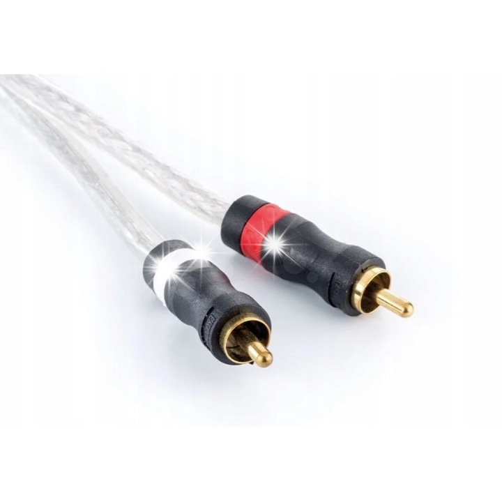 Кабели 2xRCA - 2xRCA Eagle Cable, бял, 0,75м, висок стандарт