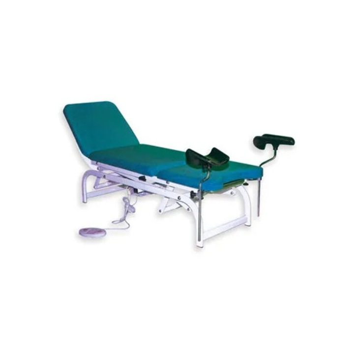 Pat ginecologic reglabil, Golden Protect, albastru, piele ecologică, 195x60x48/95 cm