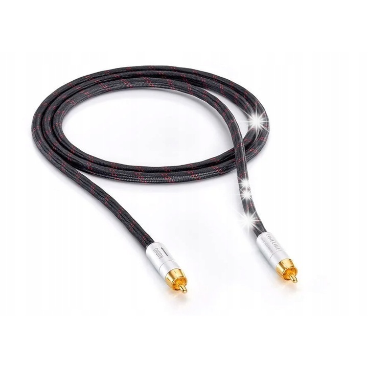 Аудио кабел 2xRCA Eagle Cable High End Deluxe, 0,75м, медна жица, PE изолация