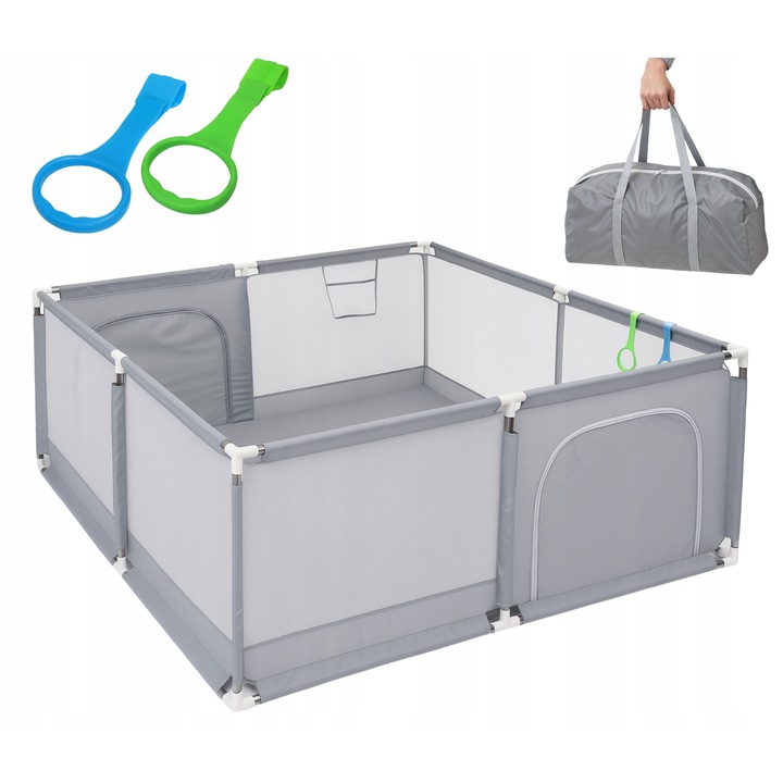 Aptel játszószőnyeg gyerekeknek, 200x180cm, táskával, 4 csúszásmentes rögzítővel, többszínű