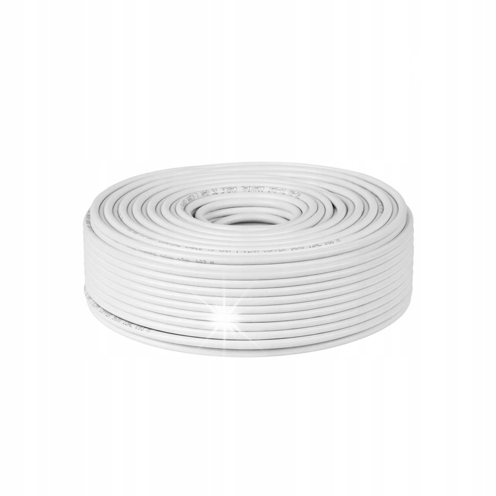 Коаксиален кабел Cabletech RG6-U 100м, 1мм, медна жица, 7мм PVC