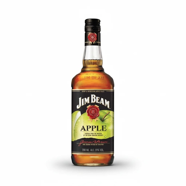 Whiskey Jim Beam Apple, bourbon, 32.5%, 0.7L, galben-auriu