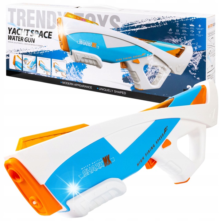 Електрически пистолет за вода, click4TOYS, батерия 1200 mAh, LED, 46,5x14x4,5см