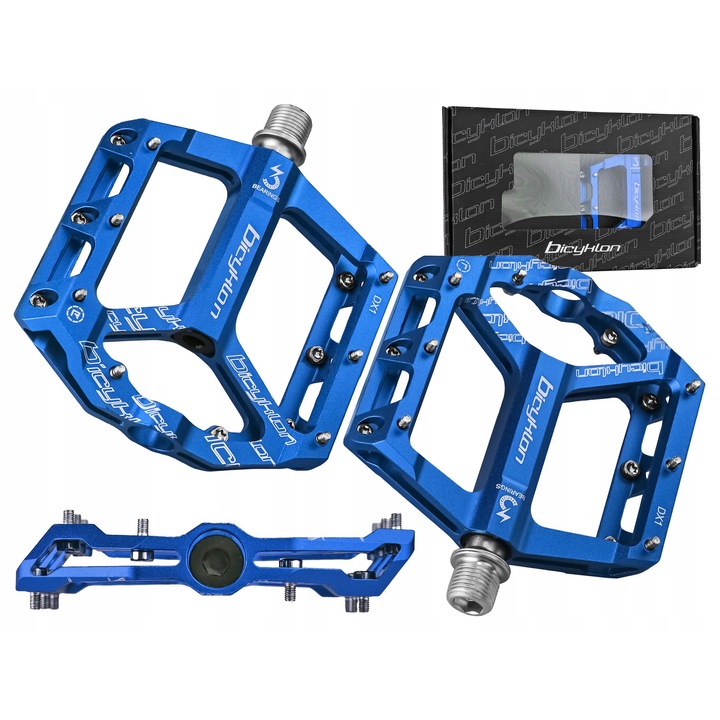 Педали за велосипед Bicyklon, плоски платформи, 3 запечатани лагера, 10x10см, противоплъзгащи