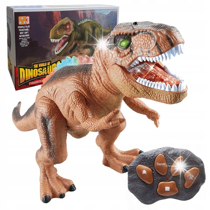 Interaktív T-Rex dinoszaurusz, hang- és fényhatásokkal, 43x23x11cm