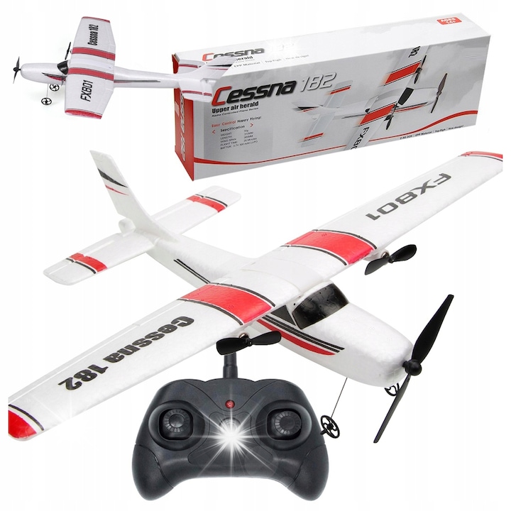Летящ самолет Cessna 182 RC, click4TOYS, 31x38,5см, пълен комплект с пилот и аксесоари