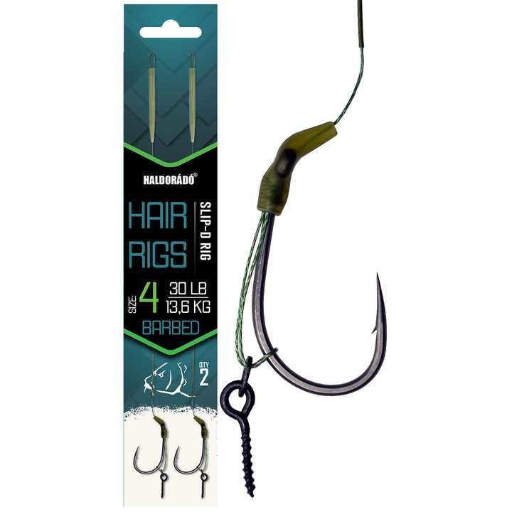 Cârlige de pescuit, Haldorado, Slip D-Rig, nr. 4, pre-legate, design liber