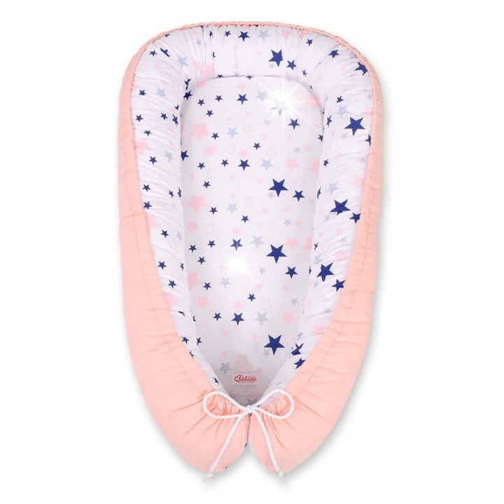 Бебешки пашкул, Bobono, двустранен, 95x55см, 1,3кг, гранат със звезди