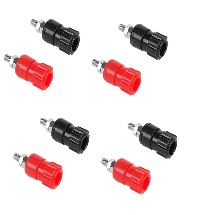 Set 8 mufe mama banana 4mm panou 16mm (4x rosu + 4x negru) Cabletech GNI0205-8