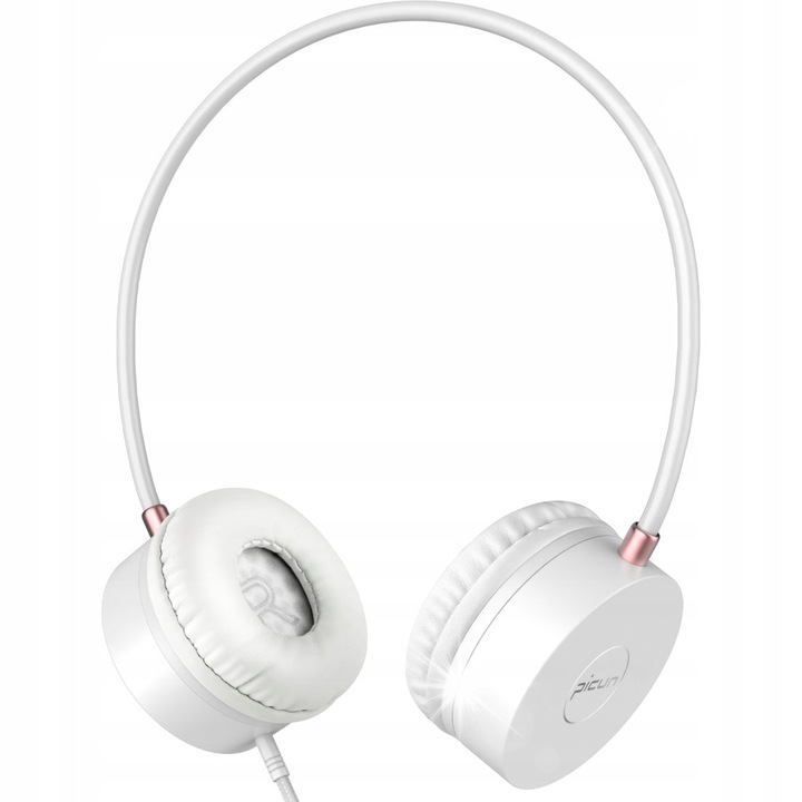 Casti PC Picun C20, fehér-rózsaszín, mikrofonnal, 1,5m, 64g