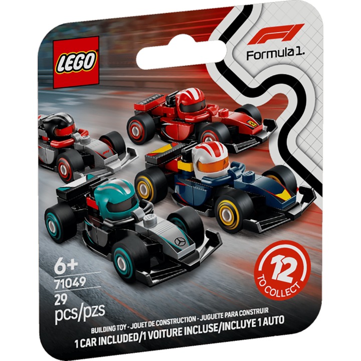 LEGO Set de construit Masini de curse F1, 29 piese, multicolor, 6+ ani