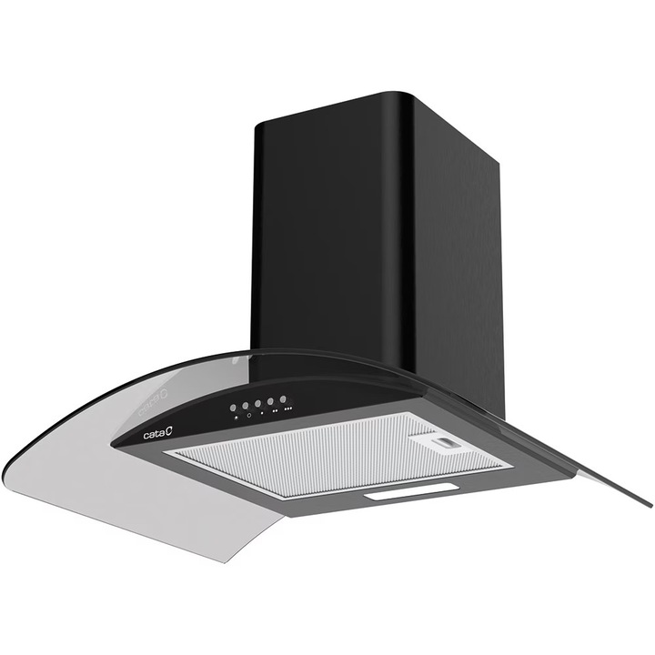 Hota Decorativa CATA CK 6000 BK, 1 Motor, 380 m3/h, L 60 cm, Clasa A, Negru