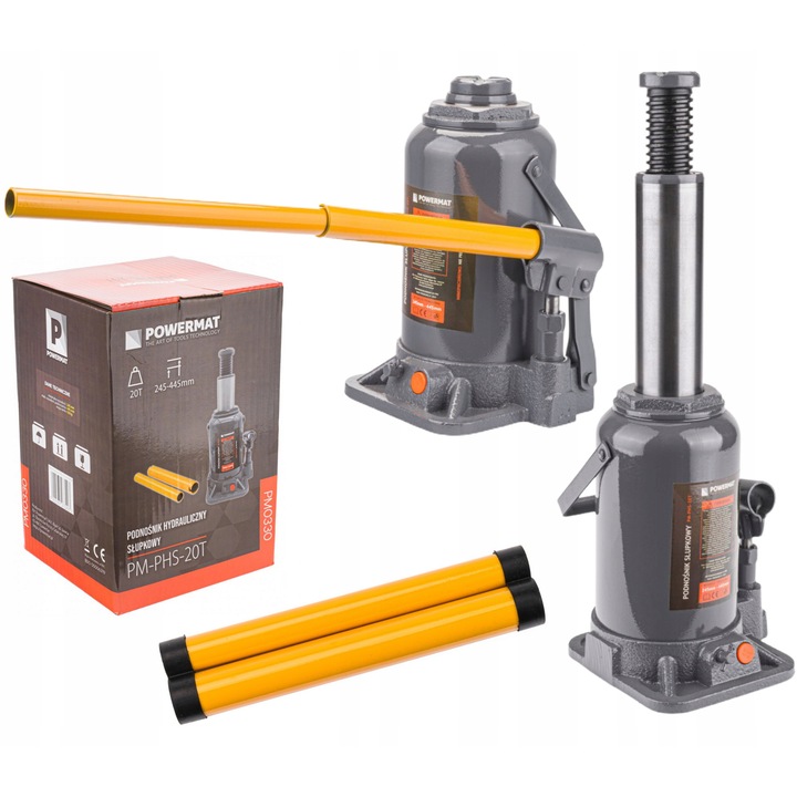 Elevator hydraulic cu piston Powermat 20T, 20000 kg, 245x445mm, 10,45 kg