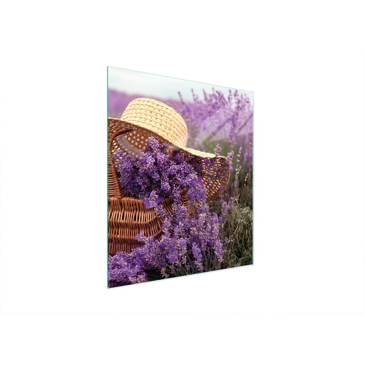 TMK ArtDeko üveg főzőlap védő, 45x52 cm, levendula mintás, multifunkcionális