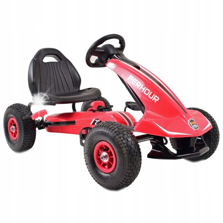 Gokart sportiv EricoKids, felfújható kerekekkel, kézi fékkel, méretei 109x61x61cm, maximális terhelhetőség 50kg