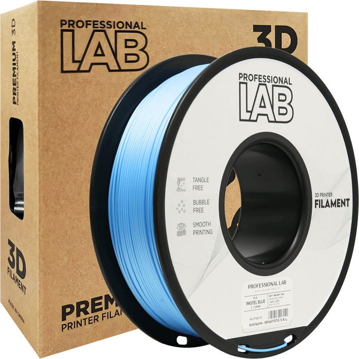 Filament 3D Professional Lab PLA PASTEL Albastru, rola 1kg, 1.75mm, Blue, pentru imprimante 3D FDM