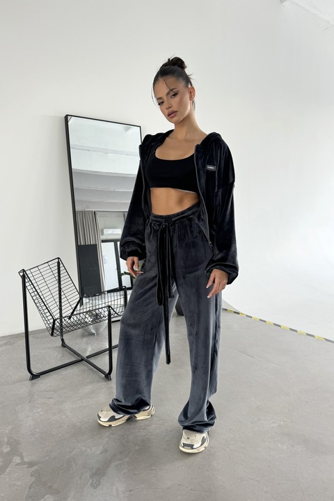 KARMA Set de velur pentru femei Stargirl, Cenusiu inchis