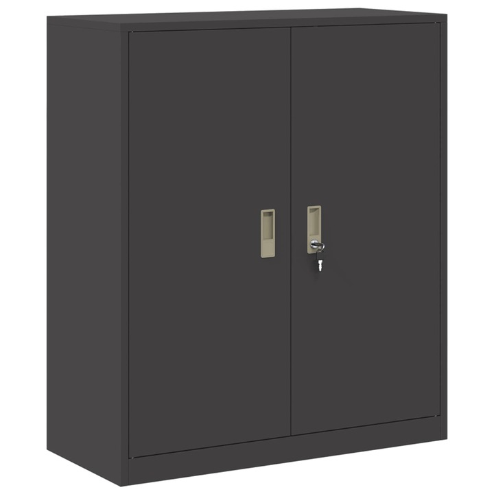 Dulap de depozitare vidaXL, Negru 90 x 40 x 105 cm Otel