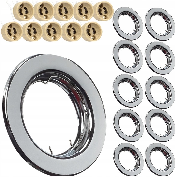 Set 10x Spoturi Decorya, Sufituri, Metalice, Crom, 80x80x3mm