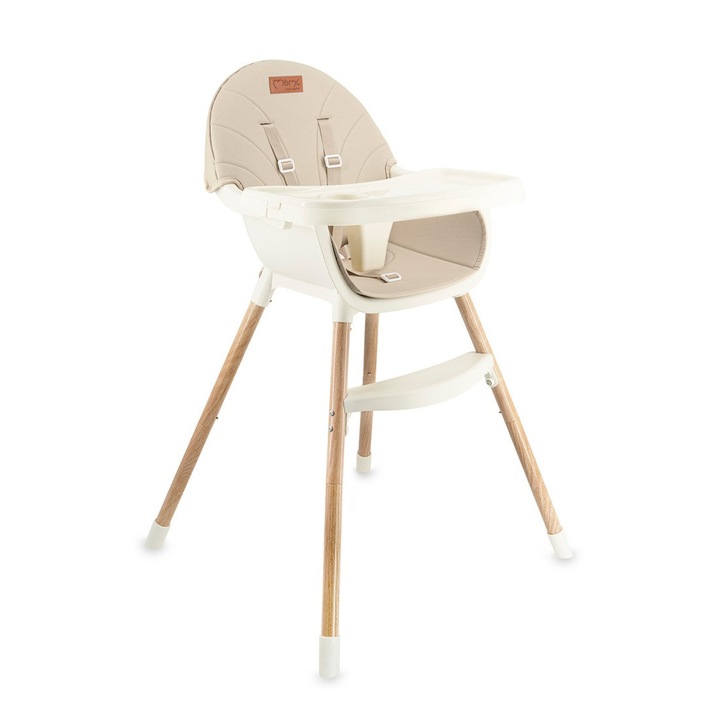 Scaun de masa copii Momi Reki, Piele ecologica, Beige