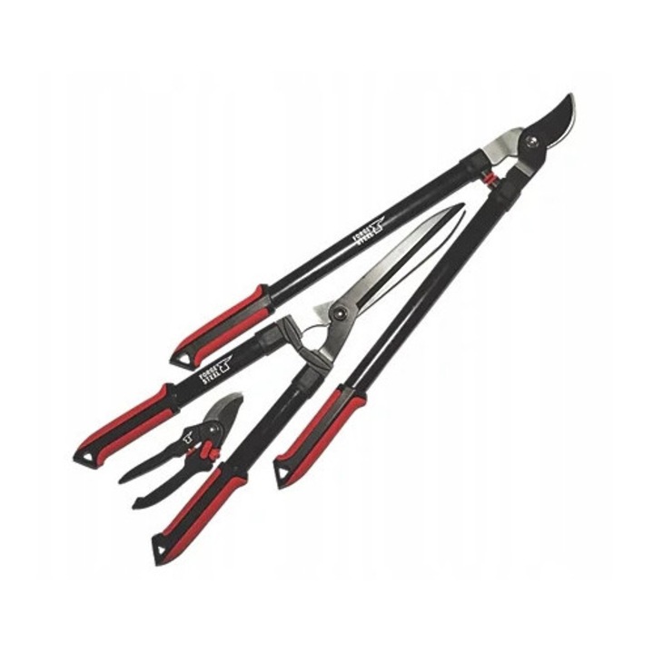 Комплект градински ножици, Powermat, 3 броя, дължина 20x59 см, стомана, дръжка от гума и пяна