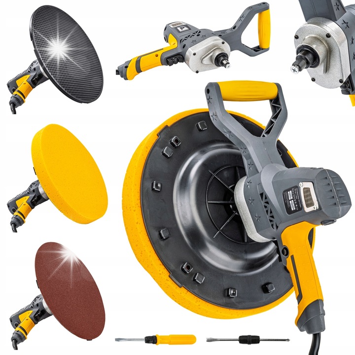 Машина за заглаждане на мазилки Powermat 1100 W, 380 мм, комплект с аксесоари, регулиране на скоростта